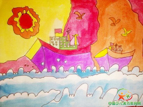 轮船/少儿绘画作品/儿童画/网络美术馆_中国少儿美术教育网