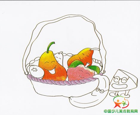 油画棒--水果篮子