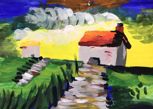 其他儿童画版画素描油画手工装饰画水墨书法中国画油画棒线描水彩水粉