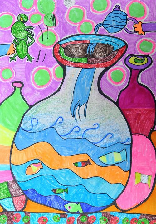瓶子/少儿绘画作品/儿童画/网络美术馆_中国少儿美术