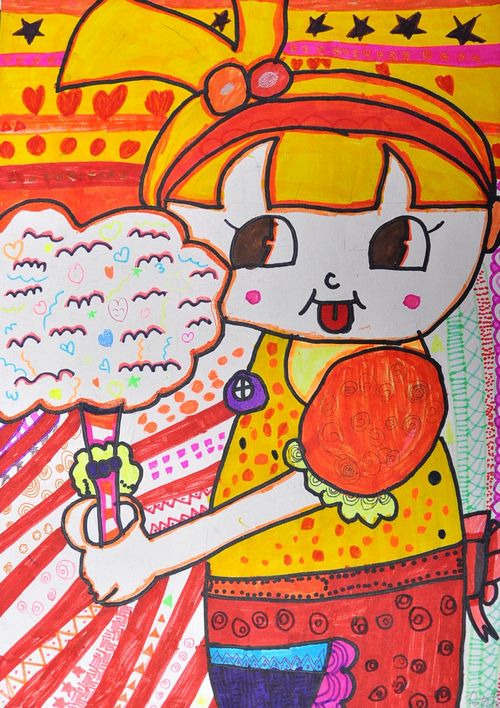 美味棉花糖/少儿绘画作品/儿童画/网络美术馆_中国少儿美术教育网