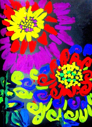 少儿书画作品-《菊花印象》/儿童书画作品《菊花印象