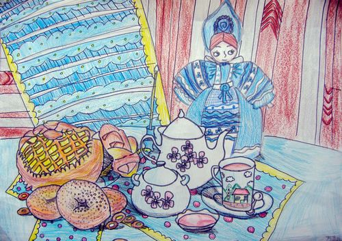 早餐/少儿绘画作品/儿童画/网络美术馆_中国少儿美术教育网