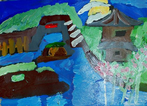 夜景/少儿绘画作品/儿童画/网络美术馆_中国少儿美术
