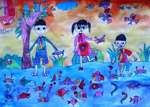 《童年乐趣》/少儿绘画作品/儿童画/网络美术馆_中国