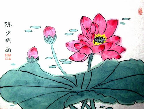 荷花/少儿绘画作品/儿童画/网络美术馆_中国少儿美术教育网