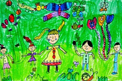 《春游/少儿绘画作品/儿童画/网络美术馆_中国少儿美术教育网