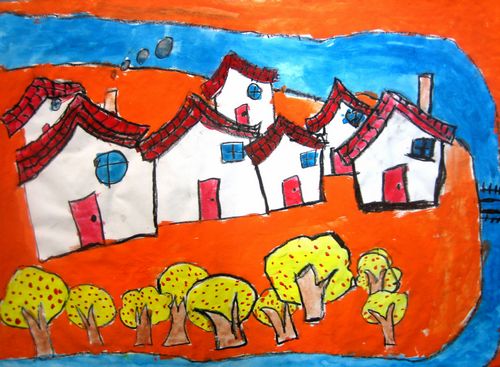 《家乡的秋天/少儿绘画作品/儿童画/网络美术馆_中国少儿美术教育网