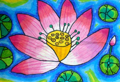 《荷花》/少儿绘画作品/儿童画/网络美术馆_中国少儿