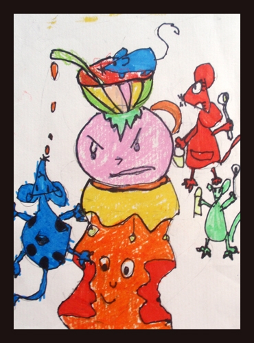 《小老鼠偷油吃》/少儿绘画作品/儿童画/网络美术馆