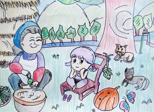《包粽子》/少儿绘画作品/儿童画/网络美术馆_中国少儿美术教育网