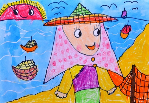 少儿书画作品-惠安女/儿童书画作品惠安女欣赏_中国
