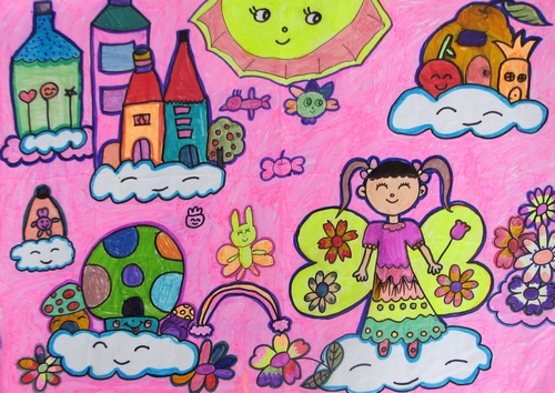 白云上的家/少儿绘画作品/儿童画/网络美术馆_中国少儿美术教育网