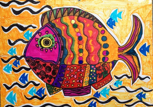 鱼/少儿绘画作品/儿童画/网络美术馆_中国少儿美术教育网