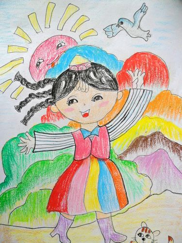 祖国多美好/少儿绘画作品/儿童画/网络美术馆_中国