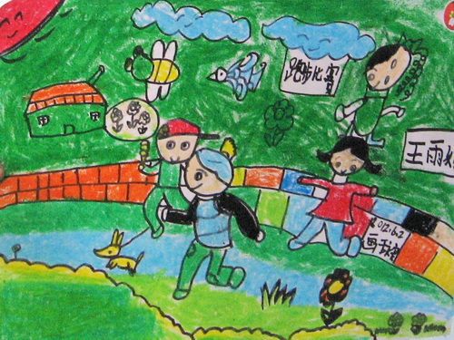 少儿书画作品-跑步比赛/儿童书画作品跑步比赛欣赏