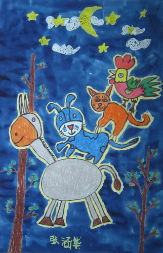 布莱美镇的音乐家/少儿绘画作品/儿童画/网络美术馆