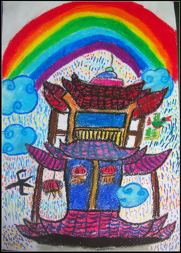 《玲珑塔》/少儿绘画作品/儿童画/网络美术馆_中国
