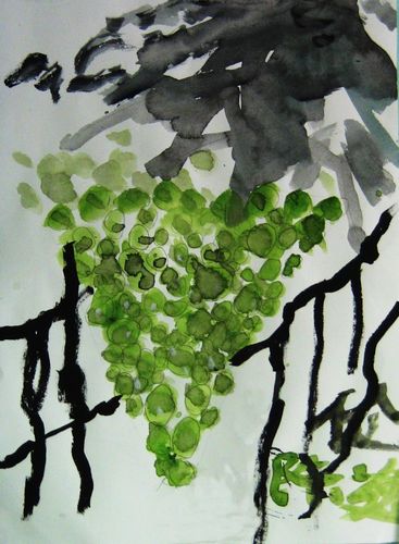 葡萄树/少儿绘画作品/儿童画/网络美术馆_中国