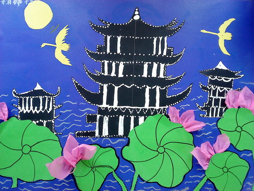 《黄鹤楼》/少儿绘画作品/儿童画/网络美术馆_中国