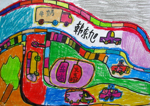 车站/少儿绘画作品/儿童画/网络美术馆_中国少儿美术教育网