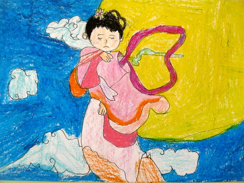 嫦娥/少儿绘画作品/儿童画/网络美术馆_中国少儿美术教育网