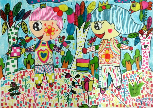 春天的景色_春天的画儿童画_儿童画春天的图画_关图片