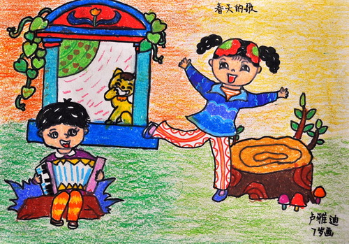 校园绘画儿童作品,儿童绘画 美丽的校园,儿童校园 ...