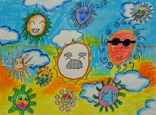 太阳化妆舞会/少儿绘画作品/儿童画/网络美术馆_中国
