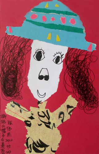 撕纸贴画/少儿绘画作品/儿童画/网络美术馆_中国少儿美术教育网