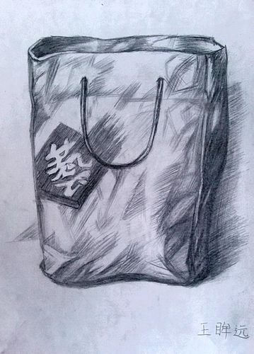 素描静物—纸袋