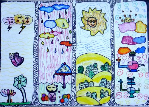 晴雨表/少儿绘画作品/儿童画/网络美术馆_中国少儿