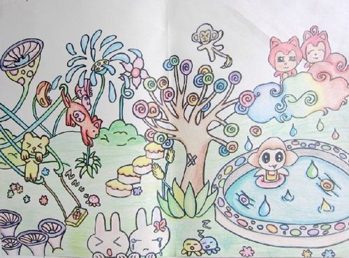 动物园的一天/少儿绘画作品/儿童画/网络美术馆_中国