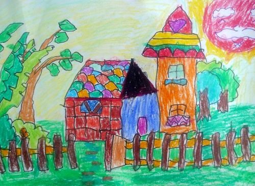 幸福的家/少儿绘画作品/儿童画/网络美术馆_中国少儿
