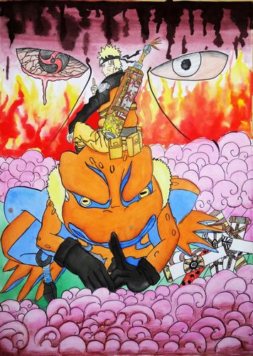 火影忍者——鸣人/少儿绘画作品/儿童画/网络美术馆
