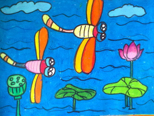 蜻蜓/少儿绘画作品/儿童画/网络美术馆_中国少儿美术教育网
