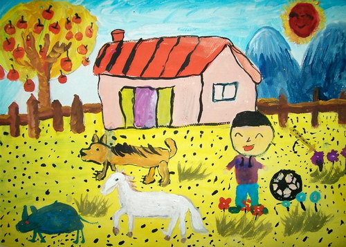 快乐家园/少儿绘画作品/儿童画/网络美术馆_中国少儿