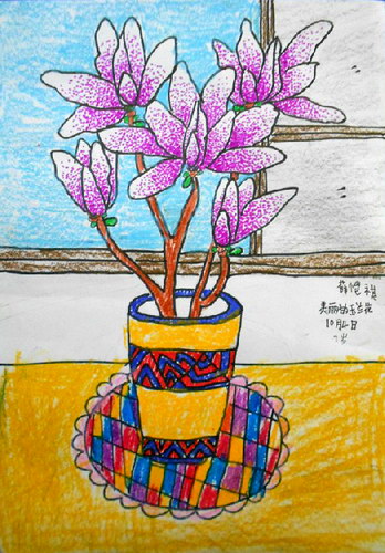《美丽的玉兰花》/少儿绘画作品/儿童画/网络美术馆_中国少儿美术教育