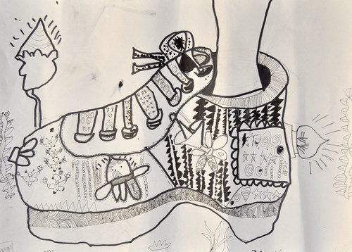 不会迷路的鞋子/少儿绘画作品/儿童画/网络美术馆_中国少儿美术教育网