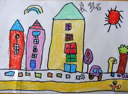 《我家门前的路》/少儿绘画作品/儿童画/网络美术馆