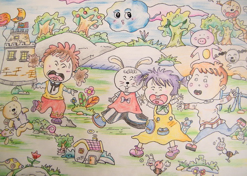 快乐的童年/少儿绘画作品/儿童画/网络美术馆_中国少儿美术教育网