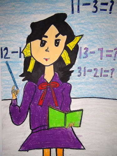 《我的数学老师》/少儿绘画作品/儿童画/网络美术馆_中国少儿美术教育