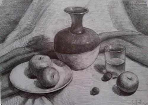 素描静物/少儿绘画作品/儿童画/网络美术馆_中国少儿