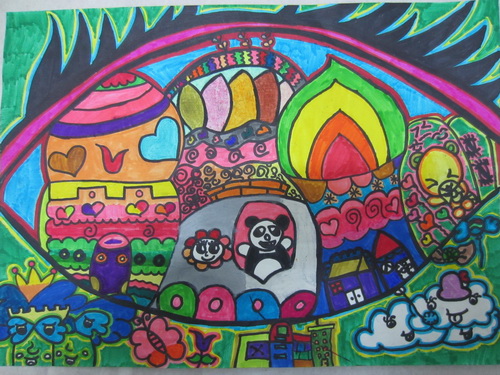 《我们的和谐社会》/少儿绘画作品/儿童画/网络美术馆