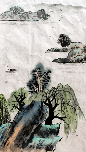 山水画/少儿绘画作品/儿童画/网络美术馆_中国少儿美术教育网