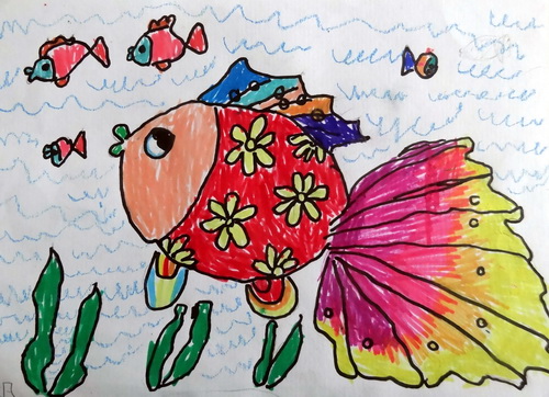 美丽的鱼/少儿绘画作品/儿童画/网络美术馆_中国少儿美术教育网