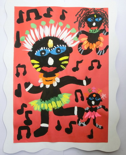 非洲热舞/少儿绘画作品/儿童画/网络美术馆_中国少儿