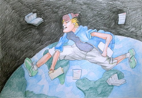 好好学习 天天向上/少儿绘画作品/儿童画/网络美术馆_中国少儿美术