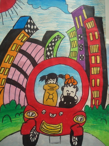 《快乐的一天》/少儿绘画作品/儿童画/网络美术馆