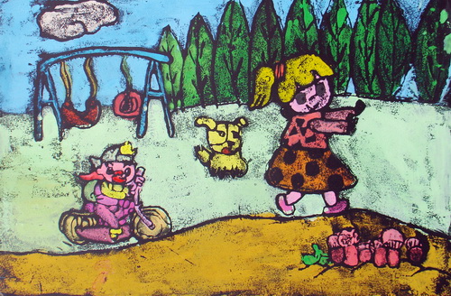 快乐的星期天/少儿绘画作品/儿童画/网络美术馆_中国少儿美术教育网
